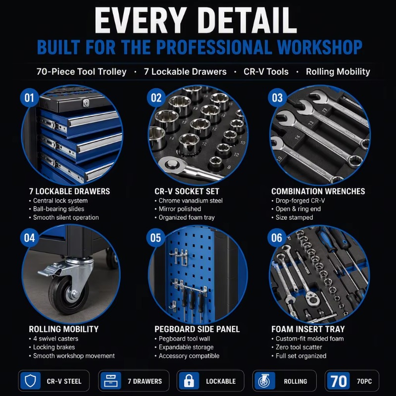 Carrinho de Ferramentas Pesado - Wrench Set avaliação e preço